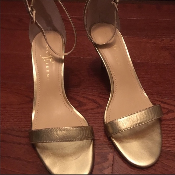 Ivanka Gold Ankle Strap Heels - Picture 2 of 3